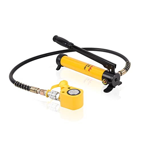 10T Low Profile Hydraulic Cylinder Ram Jack Kit FPY-10 0.43" Stroke + CP-180 400cc Manual Hydraulic Hand Pump Hydraulic Porta Power Kit - style: CP-180+10T(Low Profile)