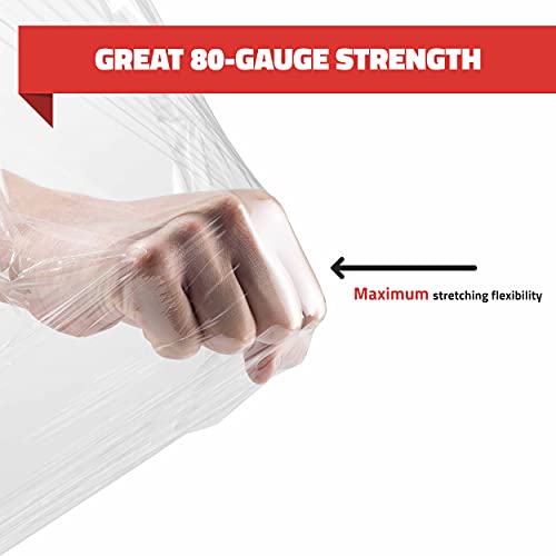 Simply Cool 40 Pack Stretch Wrap 18 Inch 80 Gauge Shrink Wrap - color: Clear, size: 40 Pack