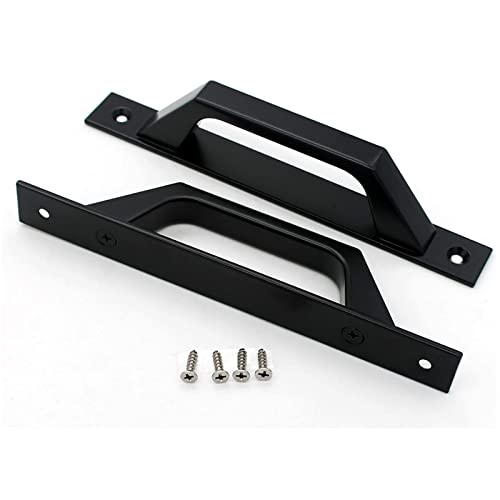KAFENDA 2 pcs Carbon Steel Sliding Barn Door Handle Wood Gate Door Pull Handle 19.6cm (Sold by wen-) - color: 2PCS