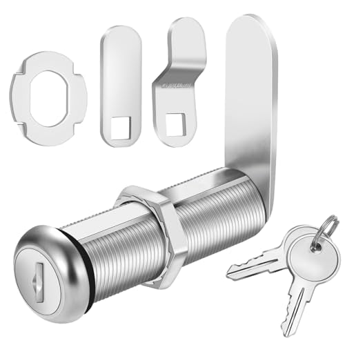 Cylinnda Extra-Long Cam Locks, 2-1/8 Inch, Keyed Alike, Set of 2 for Thick Drawers & Cabinets, Zinc Alloy - color: 1 Pack, size: 2-1/8 Inch