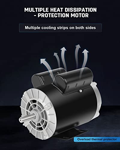 Air Compressor Motor 3HP SPL 3450 RPM 115/230V Single Phase ODP - size: 3 HP SPL 5/8 Keyed Shaft, style: air compressor motor