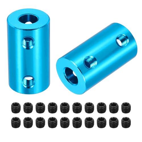 MECCANIXITY Rigid Screw Coupling 6mm to 6mm Shaft Coupler Connector L25mm x D14mm Aluminum Alloy Joint Connector Set for 3D Printers DIY Encoder with 20 Screws, Blue, 5Pack - color: Blue, size: 6mm to 6mm