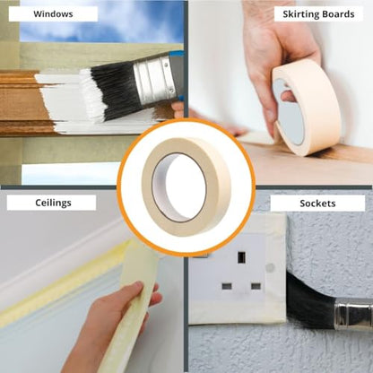 GTSE - Masking Tape 1 inch x 55 Yards (164 ft) 2 Rolls - size: 1" x 55 yds