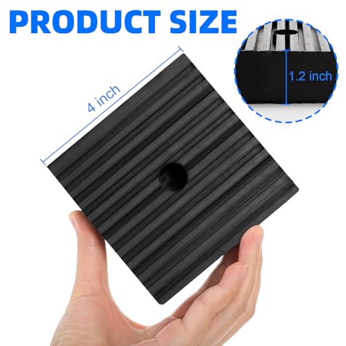 Bekith 4 Pack Anti Vibration Pads, Ribbed Rubber Vibration Isolation Pads, Shock Pad for Air Compressor, HVAC, Air Conditioner, Washer and Dryer, Treadmills, 4" x 4" x 1.2"