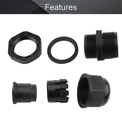 Fielect Cable Gland PG16 2 Holes Waterproof Nylon Joint Adjustable Locknut for 2.5-6 Dia Wire 1Pcs - color: 2 11mm 22.5mm