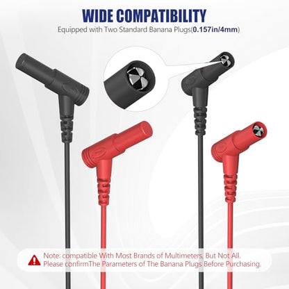 Multimeter Test Leads 100V 20A, Ultra-Sharp Gold-Plated Test Probes