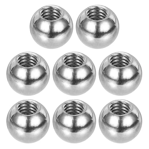 PATIKIL M4x8mm Ball Nuts Knob, 8 Pcs Female Thread 304 Stainless Steel Round Blind Hole Screw Cap Cover for Lighting Machinery DIY Decoration, Silver - size: M4x8mm