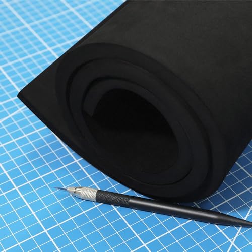 Black Eva Foam Sheets roll, Premium eva Craft Foam 12mm Thick, 13.9" x 39", High Density 86kg/m3 for Halloween Cosplay Costume, Crafts, DIY Projects by MEARCOOH - color: Black, size: Thickness-12mm