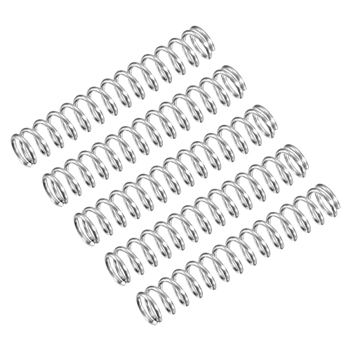 uxcell Compression Spring, 5Pcs 304 Stainless Steel, 6mm OD, 0.8mm Wire Size, 35mm Free Length, Silver Tone - size: 6x0.8x35mm