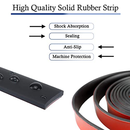 LSGCQ Neoprene Rubber Strips with Adhesive Backing Rubber Sheets - size: 1” Wide x 1/16" Thick x 10' Long