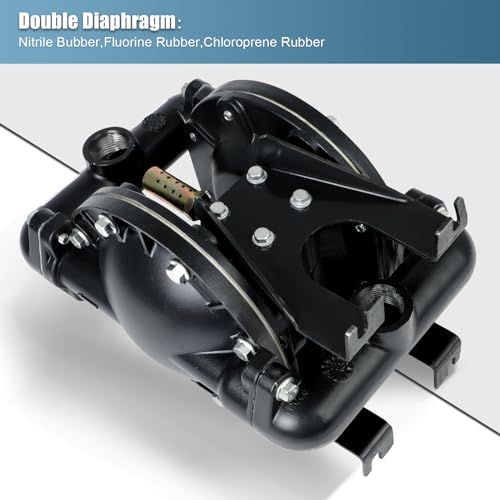 AODD Pump 1 Inch Outlet 35 GPM Air Operated Double Diaphragm Pump，QBY4-25L - color: Black, size: QBY4-25L