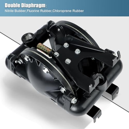 AODD Pump 1 Inch Outlet 35 GPM Air Operated Double Diaphragm Pump，QBY4-25L - color: Black, size: QBY4-25L