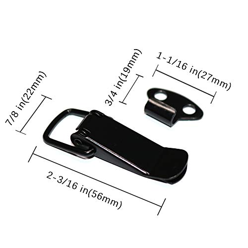4Pack Black Spring Loaded Toggle Latch for Cabinet, Wooden Case, Box, Chest - color: Black