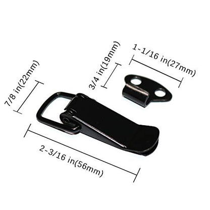 4Pack Black Spring Loaded Toggle Latch for Cabinet, Wooden Case, Box, Chest - color: Black