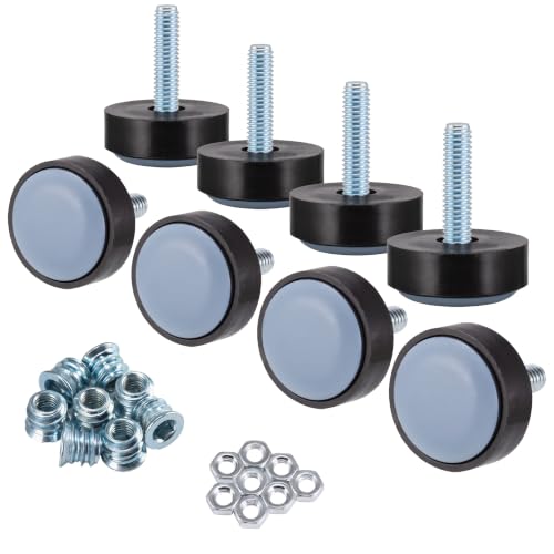 M6 Furniture Levelers 8 Pack, Teflon Glides for Easy Moving - size: M6 thread