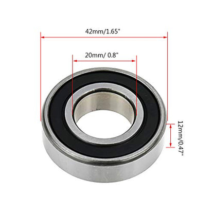 5pcs 6004RS Ball Bearings Double Sealed Deep Groove Bearings 20 x 42 x 12mm - size: 20 x 42x 12mm
