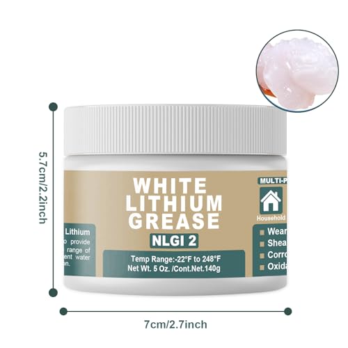 BTAS White Lithium Grease Lubricant for Door Hinge/Opener/Wheels/Screw 5oz - size: 5 oz