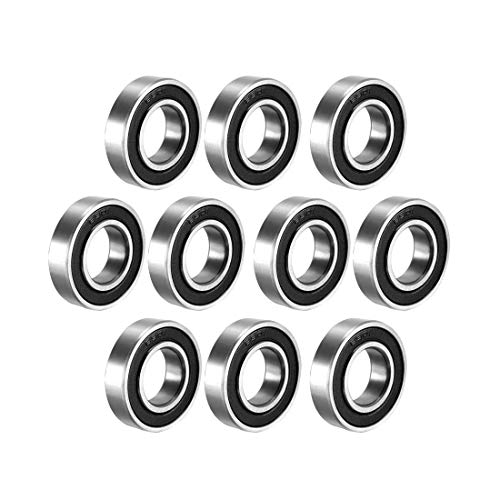 uxcell 6901-2RS Deep Groove Ball Bearing Double Sealed 1180901, 12mm x 24mm x 6mm Carbon Steel Bearings (Pack of 10) - size: 12mmx24mmx6mm