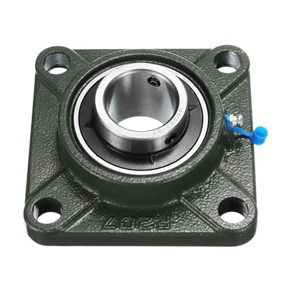 uxcell 2pcs UCF207-22 Pillow Block Bearings 1-3/8 inch Bore Self Alignment, Solid Cast Iron Base Square Flange Mounted Chrome Steel Bearings - size: UCF207-22