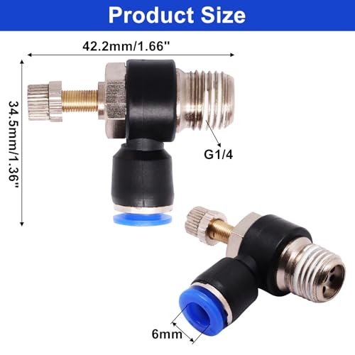 5Pcs Pneumatic Quick Connect Air Hose Fittings, OD 6mm Tube x 1/4"NPT Male Thread Push to Connect Fittings, Pneumatic Air Flow Control Valve Quick Connector - size: 6mmx1/4"NPT