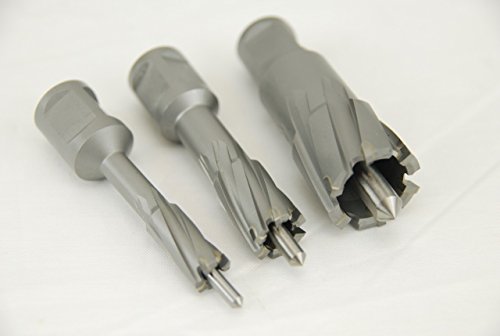 BLUEROCK 1-3/8" Depth TCT Annular Cutter Set for Magnetic Drills, 13-Piece Tungsten Carbide Kit with 11 Cutters, 3/4" Weldon Shank, 3 Pilot Pins & Case