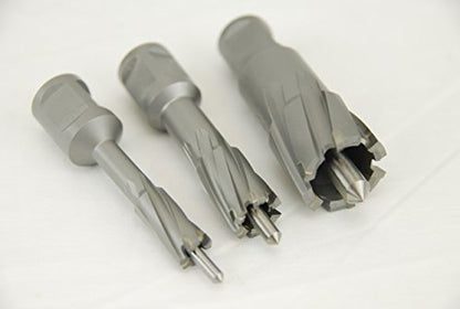 BLUEROCK 1-3/8" Depth TCT Annular Cutter Set for Magnetic Drills, 13-Piece Tungsten Carbide Kit with 11 Cutters, 3/4" Weldon Shank, 3 Pilot Pins & Case