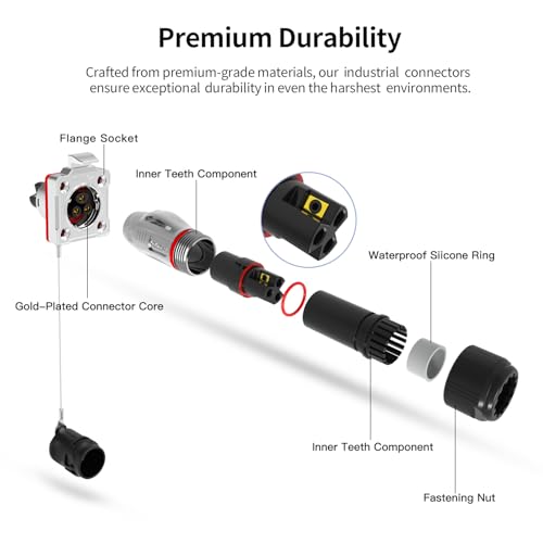 CNLINKO BD-20 3 Pin IP68 Waterproof Connector Circular Aviation Plug Metal - size: 3-Pin, style: BD20