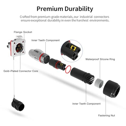 CNLINKO BD-20 3 Pin IP68 Waterproof Connector Circular Aviation Plug Metal - size: 3-Pin, style: BD20
