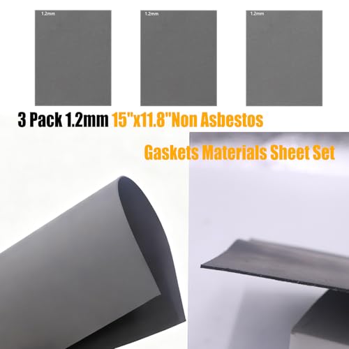1.2mm 15"x11.8"Non Asbestos Gaskets Materials Sheet Set 3 Pack