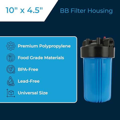 SpiroPure 10" Water Filter Housing 10x4.5 10 inch 10 BB 150469 1" NPT - size: 10" x 4.5", 1" NPT