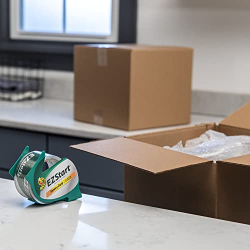 Duck Brand EZ Start Packaging Tape with Reusable Dispenser, 1.88 Inches x 30 Yards, Clear (393192)