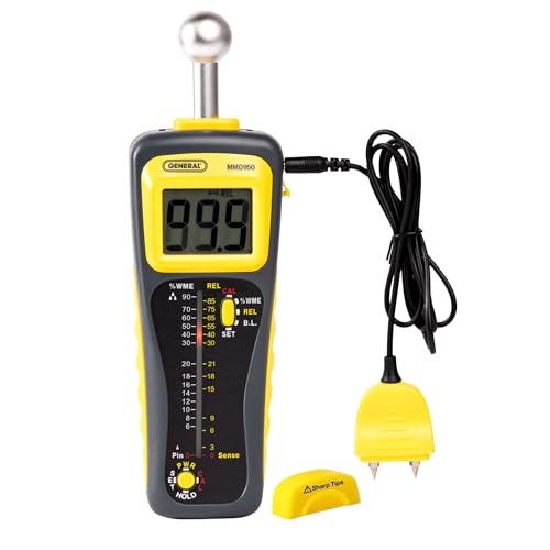 General Tools Moisture Meter MMD950 - Humidity Sensor - Pin Type / Pinless Device - Spherical Sensor - style: Sensor and Remote Probe
