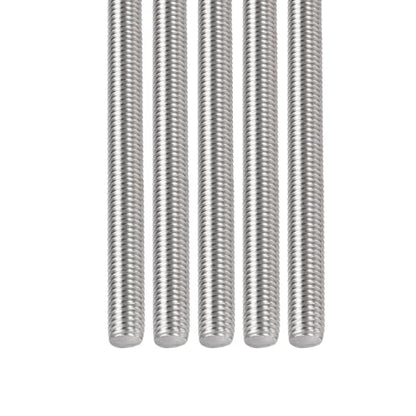 DTGN M10x1.5x100mm(DxPxL) Fully Threaded Rod - 5Pack - Good for Machinery - 304 Stainless Steel Right Hand Thread Rods Bar Studs - Silver - size: M10x1.5x100mm