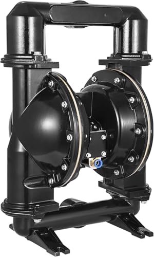 VEVOR Air-Operated Double Diaphragm Pump, 2 inch Inlet & Outlet, Aluminum Alloy Body, 75 GPM & Max 120PSI, Nitrile Diaphragm Transfer Pump for Petroleum, Diesel, Oil and Low Viscosity Fluids - size: 75GPM