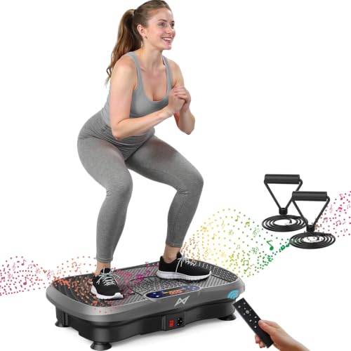 AXV Vibration Plate Exercise Machine Fitness Platform Body Vibrating Board - color: BT.PRO.GRAY