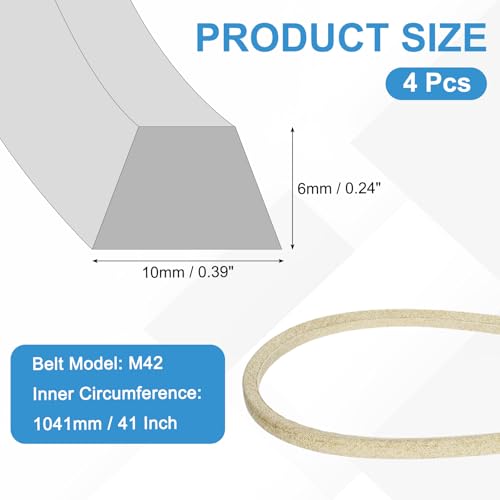 uxcell 4Pcs M42 Industrial Sewing Machine Belt 42.5" Outer Girth Rubber - size: M42