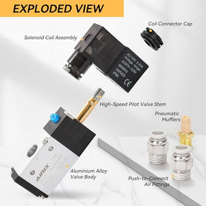 1/4" NPT Solenoid Valve 3V210-08, 3-Way N.C., AC 110V, DIN - size: NPT1/4″/AC110/Junction on Box, style: 2-Position 3-Way Solenoid Valve