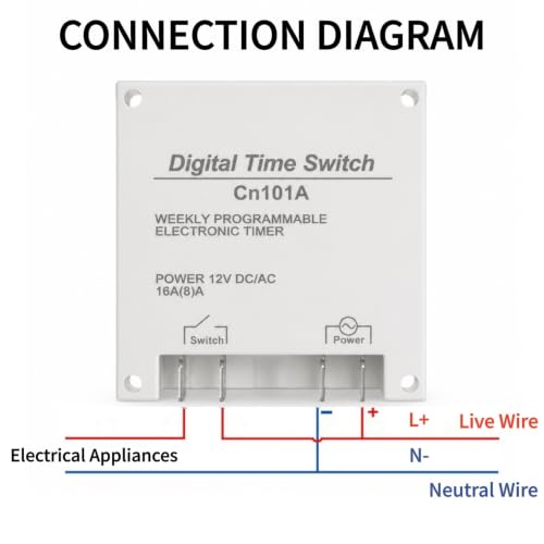 Programmable Timer Relay Digital LCD Display DC 12V Timer Switch