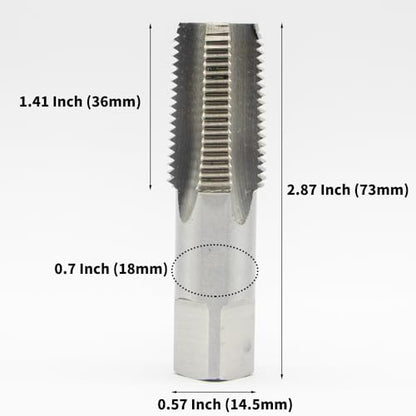 1/2-14 NPT Tap Pipe Thread - HSS, Achieve Professional-Quality Threads with Sharp, Durable, High-Speed Steel Taps. Perfect for Precision Threading in Plumbing, DIY Projects, and Industrial Use - size: NPT1/2"