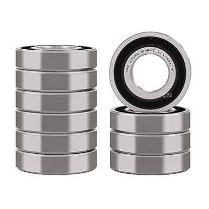 XIKE R12-2RS Sealed Deep Groove Ball Bearings, 9.525x19.05x5.556 mm, 10-Pack - size: R12-2RS - 9.525x19.05x5.556 mm