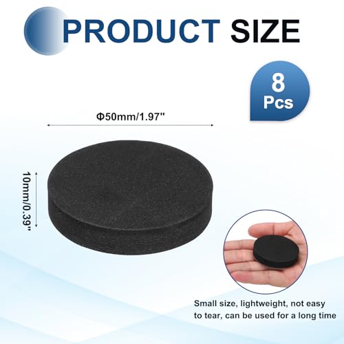 MECCANIXITY 8 Pcs Single Sided Speaker Isolation Feet Pads, 50mmx10mm Non Slip Foam Shock Absorption Base Pad Amplifier Stand Feet Mat for Speaker HiFi Home Theater Sound System, Black - size: 50mmx10mm