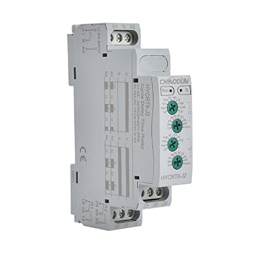 CNAODUN Asymmetric Cycle Time Relay HYCRT8-J2 0.1s-10days AC/DC 24-240V 2 Outputs Cycle Time Delay Relay DIN Rail Mount Type - size: HYCRT8-J2,Cycle Delay Dual Outputs