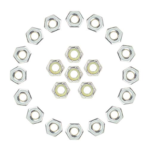 60 Pieces 1/4"-20 Nylon Insert Hex Lock Nuts, 304 Stainless Steel - size: 1/4-20 (60 pcs)