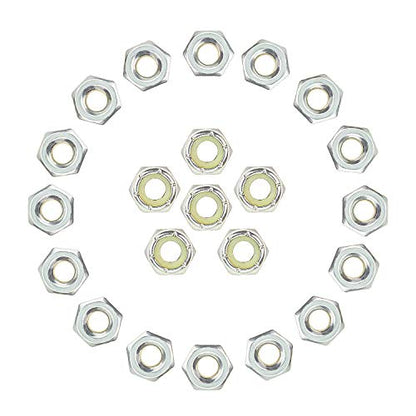 60 Pieces 1/4"-20 Nylon Insert Hex Lock Nuts, 304 Stainless Steel - size: 1/4-20 (60 pcs)