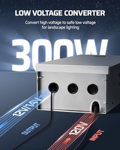 DEWENWILS 300W Wi-Fi Low Voltage Landscape Transformer, 3 Zones, 2.4Ghz - style: WiFi-300W-Stainless Steel