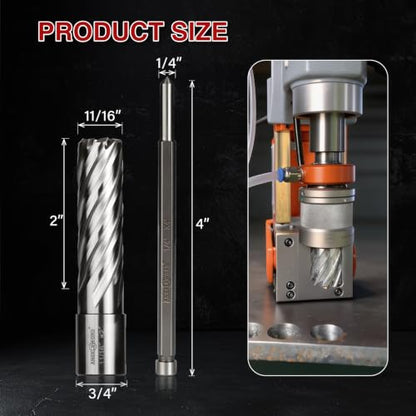 ANGELSWORD M2 HSS Annular Cutter,Diameter 11/16" x Depth 2",Mag Drill Bit - size: E. 11/16" Diameter, style: HSS 2" Cut Depth
