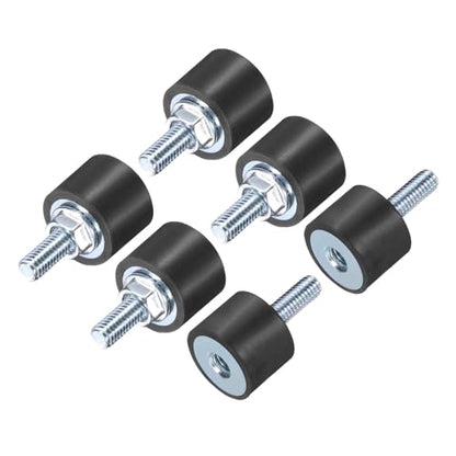 uxcell 6pcs M6x18mm Rubber Isolator Mounts with Studs 20x15mm - size: VD-D20*H15, M6*18