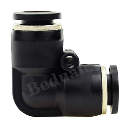 Beduan Push to Connect Fitting Elbow, 4mm x 4mm Tube OD Pneumatic 90° Degree Adapter Push in Fitting for Air Compressor （Pack of 10） - size: 4mm