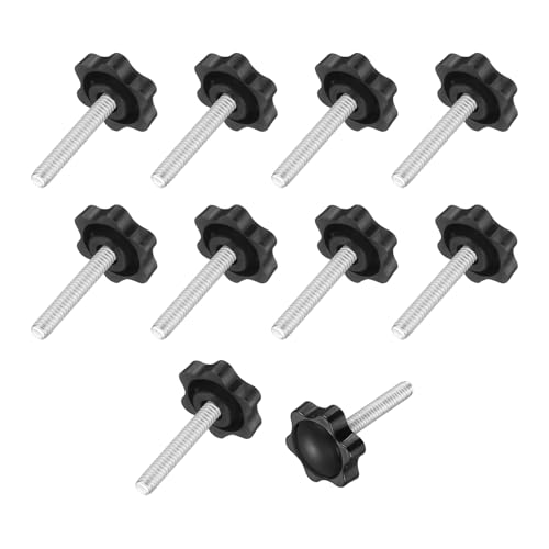 uxcell 5Pcs 1/4"-20 Star Knobs 1.5" Threaded Stud Male Clamping Knob - size: 1/4"-20, 1.5"