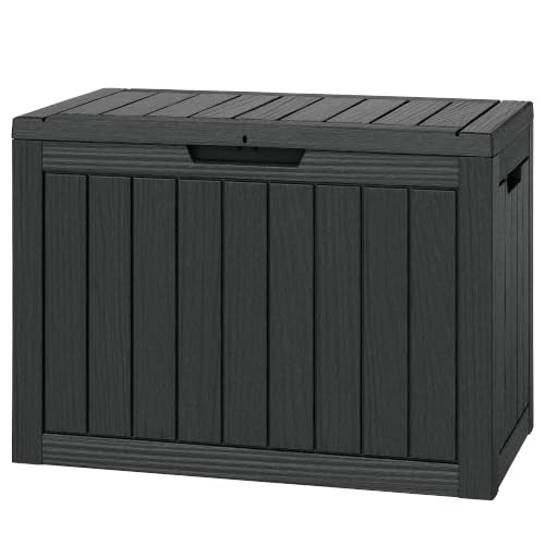 Outdoor Storage Waterproof Deck Box for Patio (52 Gallon, Black) - color: Black, size: 52 Gallon